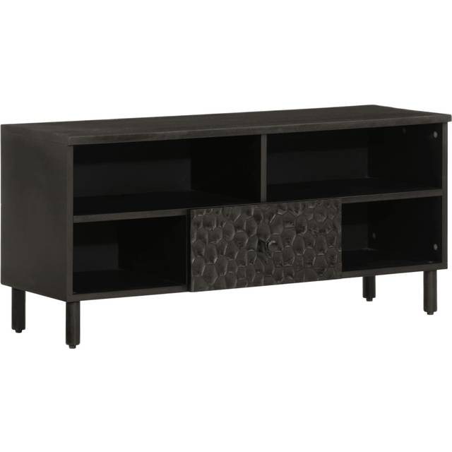vidaXL TV Cabinet Black 100x33x46 cm Solid Wood Mango