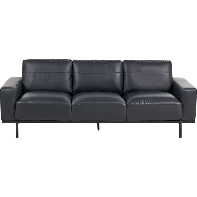 3 Seater Sofa Faux Leather Black SOVIK