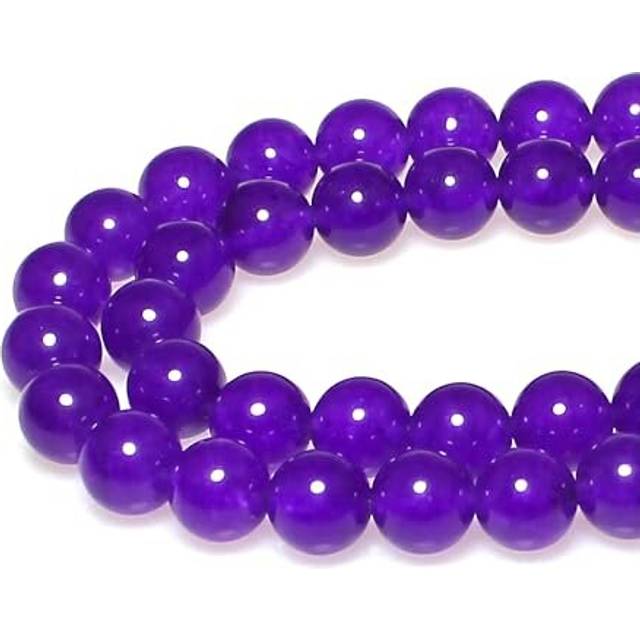 MJDCB Natural Stone Beads Purple Jade Round Loose Beads for Jewelry Making DIY Bracelet Necklace (10mm)