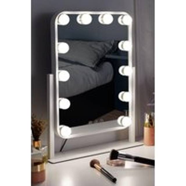 Hollywood Vanity Mirror with Lights 360 Degree Tabletop Makeup Mirror - White - One Size