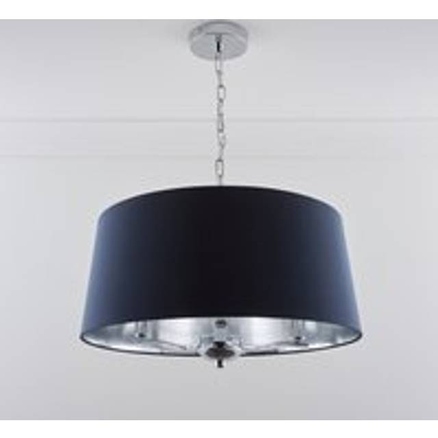 Giovanna 3 Light Chrome Chandelier and Navy Shade - One Size