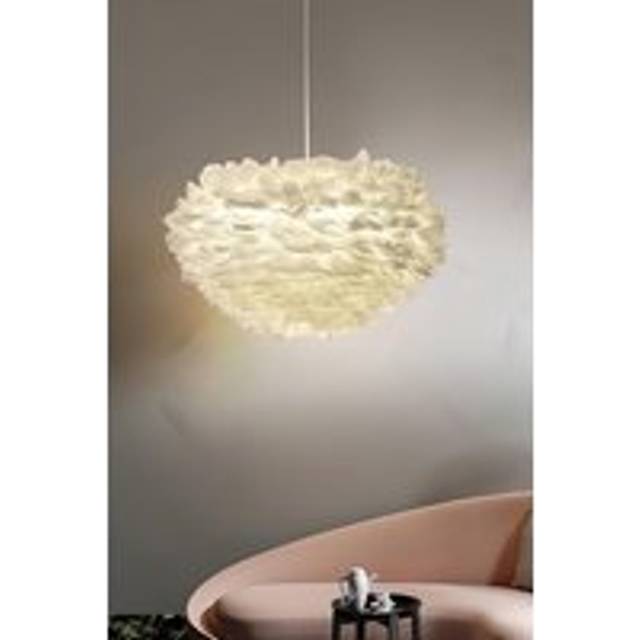 Chic Feather 3-Light Chandelier Pendant Light - White - One Size