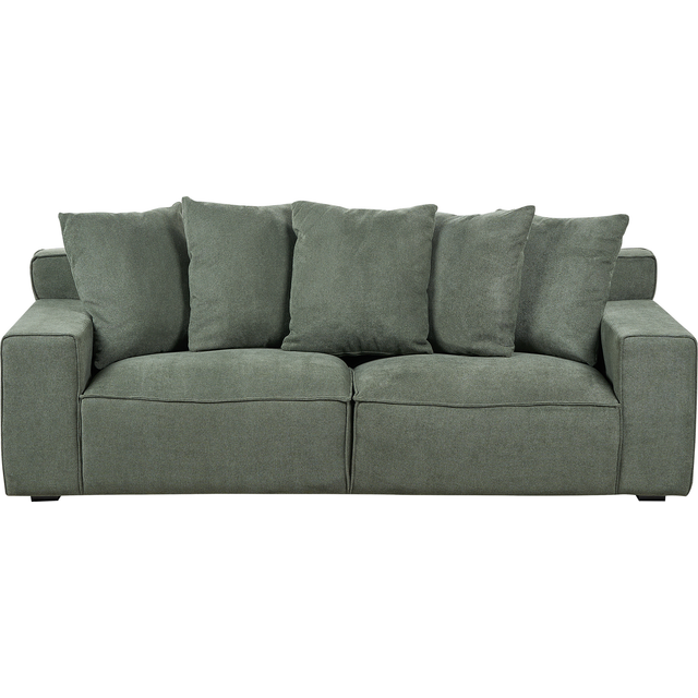 Beliani 3 Seater Chenille Sofa Green Viskan, Green