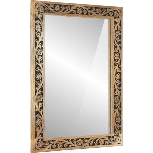vidaXL Bathroom Mirror 50x70x2.5 cm Solid Wood Mango and Glass - Brown