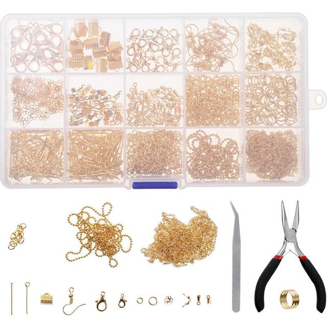 (Gold) 870pcs Gold/Silver/Bronze Repair Metal Tools DIY Craft Supplies Jewelry Making
