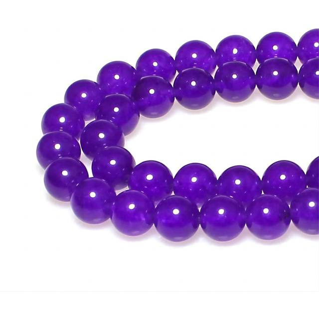 MJDCB Natural Stone Beads Purple Jade Round Loose Beads for Jewelry Making DIY Bracelet Necklace (4mm)