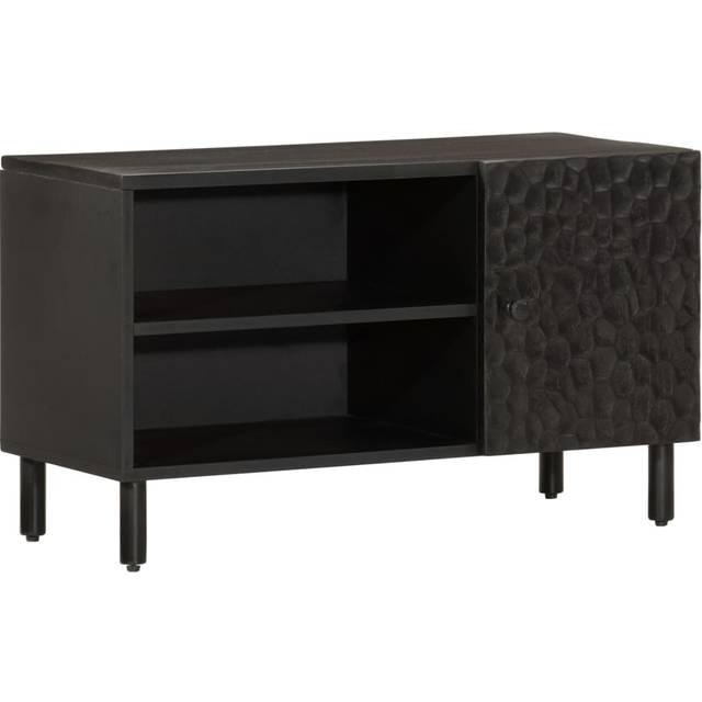 vidaXL TV Cabinet Black 80x31x46 cm Solid Wood Mango