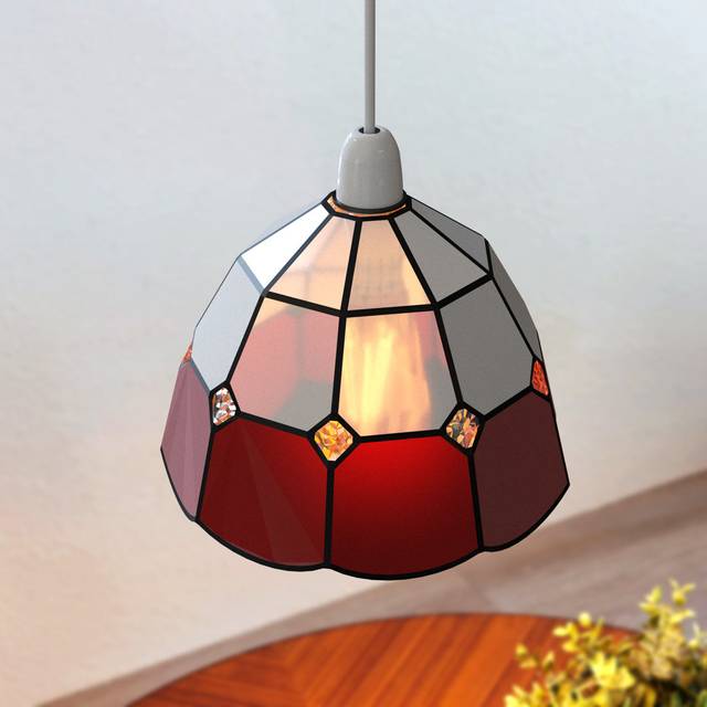12cm H x 16cm W Glass Dome Lamp Shade ( Screw On ) Red (12cm H X 16cm W X 16cm D)