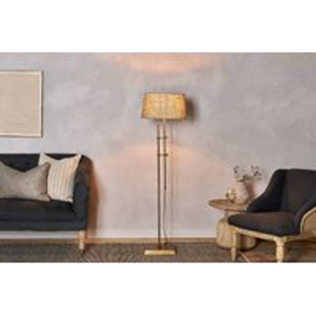 Nkuku Chintala Iron Floor Lamp Base, Antique Brass