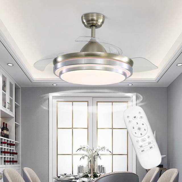 42 Inch LED Ceiling Fan Light 3 Colors Changing with Remote Control