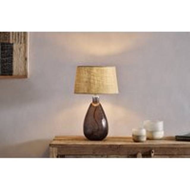 nkuku Baba Recycled Glass Table Lamp | Lamps | Smoke