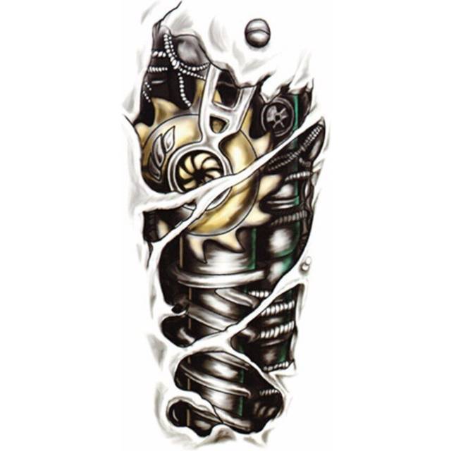 Fashion Man 3D Tattoo Robot Arm Waterproof Temporary Tattoo Stickers Temporary Tattoo Stickers 5 PCS