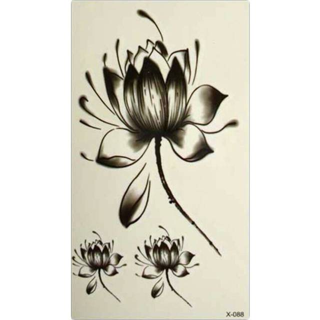 1X Waterproof Temporary Fake Tattoo Stickers Vintage Geometric Lotus Flowers Design Body Art Make Up Tools