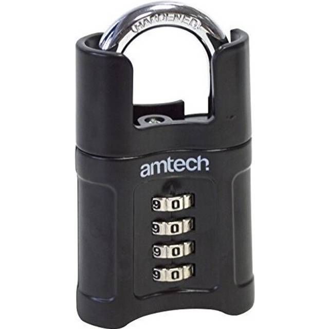50mm 4 Digit Combination Padlock - Padlock Amtech Security T1147 Hardened Steel -  50mm combination padlock 4 digit amtech security t1147 hardened