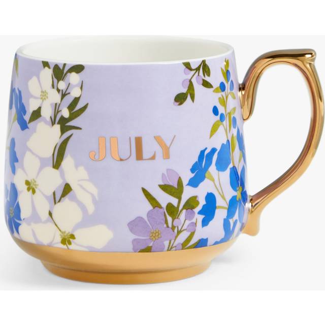 John Lewis Birthday Flower Fine China Mug, 434ml