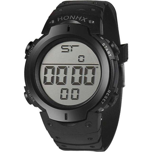Watches Mens Fashion Waterproof Men's Boy Lcd Digital Stopwatch Date Rubber Sport Wrist Watch
