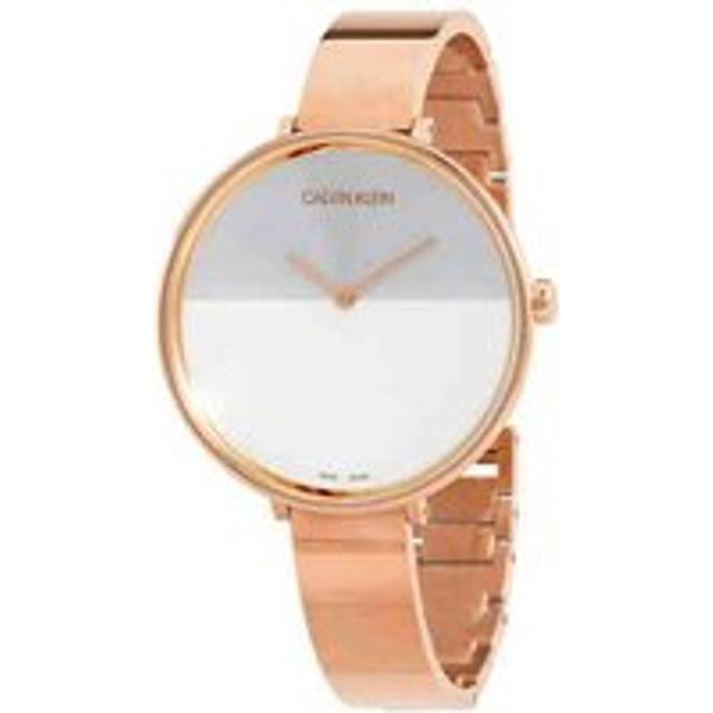 Calvin Klein Quartz White Dial Bronze Bracelet Ladies Watch K7A23646