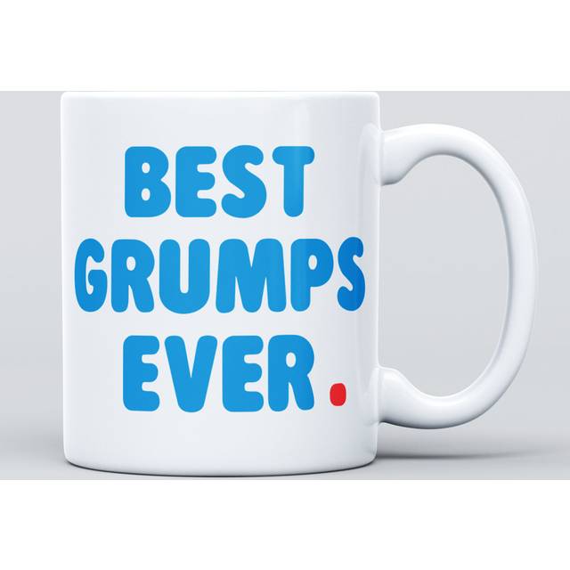 Best Grumps Ever Large Heavy Duty Ceramic Bold Blue Novelty Funny Coffee Mug, Cup For Grandad – Gift For Birthday, Christmas, Congratulations, Grandfa - White (325ml)