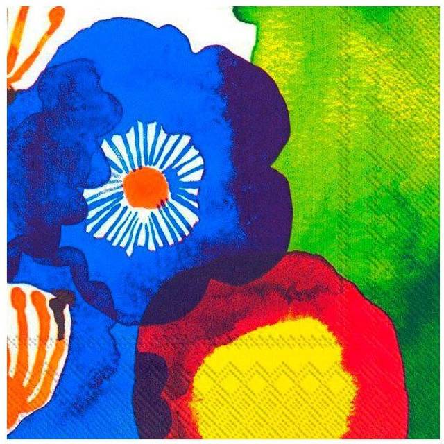 Paper Cocktail Napkins Modern Flowers 3-ply Disposable Party Serviettes