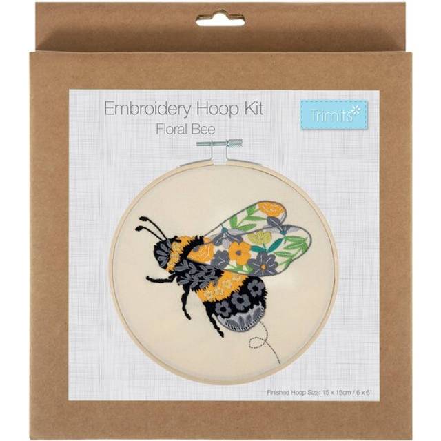 Trimits Floral Bee Embroidery Hoop Kit