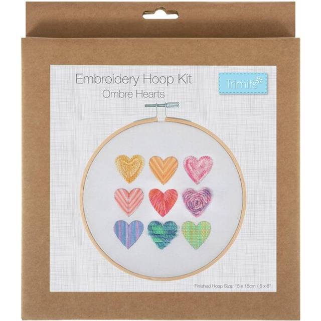Trimits Ombre Hearts Embroidery Hoop Kit