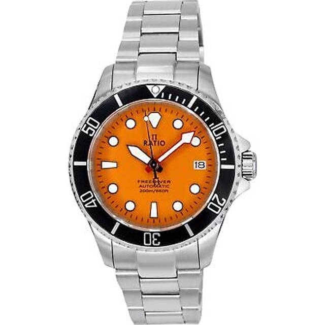 Ratio FreeDiver Sapphire Stainless Steel Orange Dial Automatic RTF045 200M Men&#39;s Watch