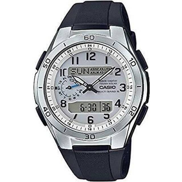 Casio wave ceptor wva-m650-7ajf solar atomic radio analog digital white watch