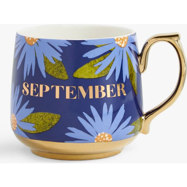 John Lewis Birthday Flower Fine China Mug, 434ml