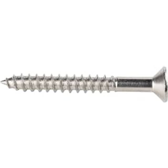 Wickes Stainless Steel Wood Screws - 4 x 40mm - Pack of 50 - Silver