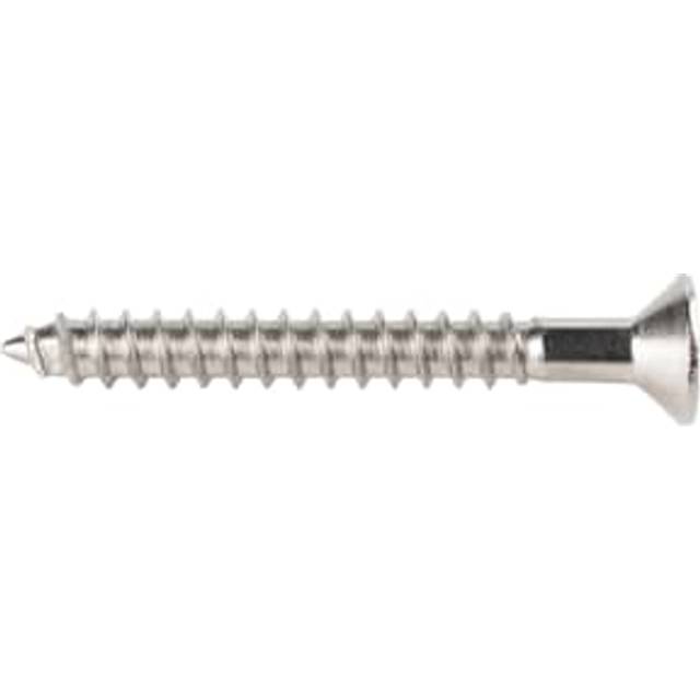 Wickes Stainless Steel Wood Screws - 3.5 x 30mm - Pack of 50 - Silver