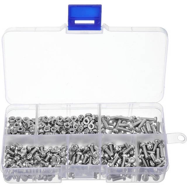 M3ST2 300Pcs M3 Torx Machine Screw 304 Stainless Steel Pan Head 4-12mm Bolt Nut Assortment