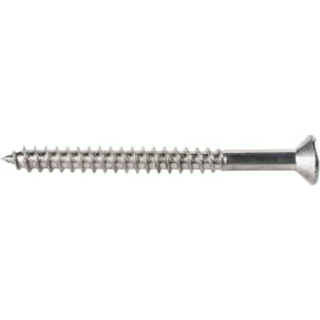 Wickes Stainless Steel Wood Screws - 4 x 50mm - Pack of 50 - Silver