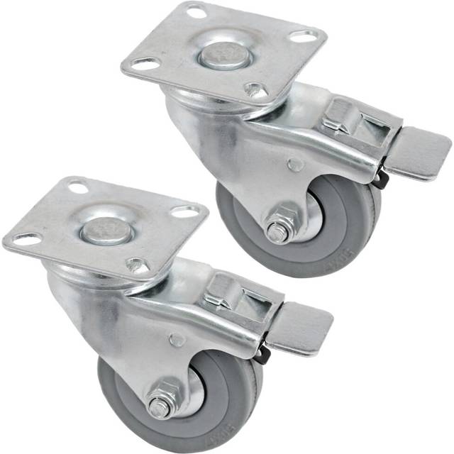 50mm Castor Wheels Trolley Furniture Swivel Caster Small Heavy Duty Braked x 2