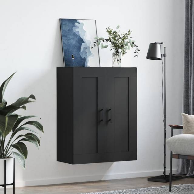 Sandborn Manufactured Wood Single Storage Cabinet ( 90&#34; H x 34.5&#34; W x 34&#34; D) - Black (90cm H X 69.5cm W X 34cm D)