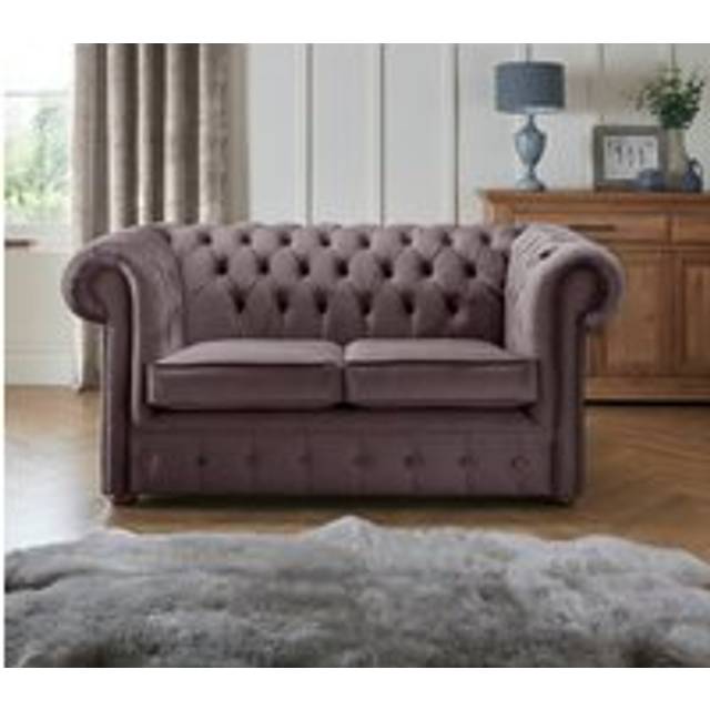 Chesterfield 2 Seater Fabric Malta Lavender 02 Sofa - Purple