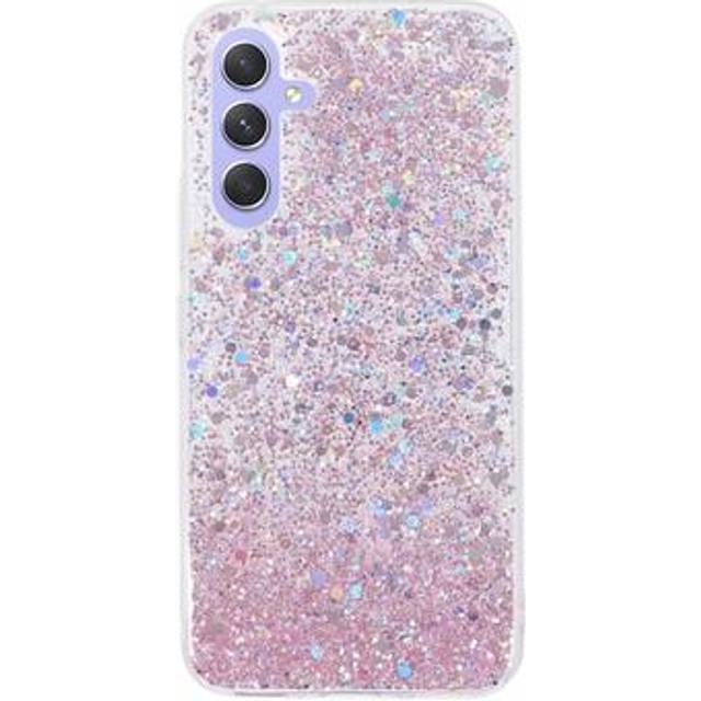 Samsung Galaxy A35 Glitter Flakes TPU-skal - Rosa
