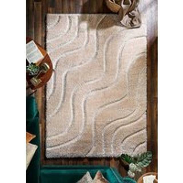 Origins Soft Carved Wave Cream Abstract Rug