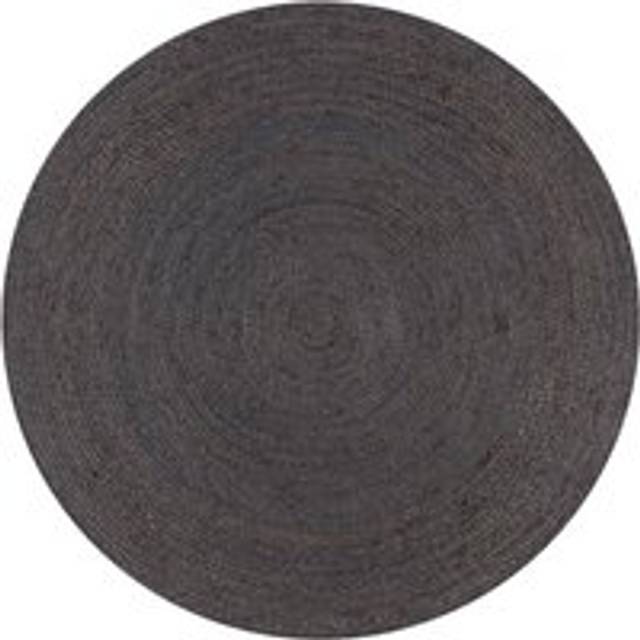 Handmade Rug Jute Round 90 cm Dark Grey - 100cm diameter