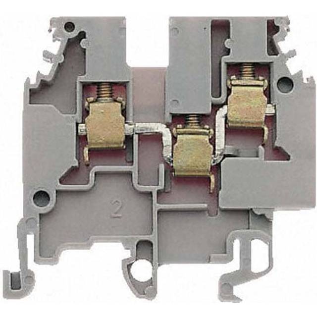 ABB / Entrelec Din Rail Terminal 4mm 1 In 2 Out Grey