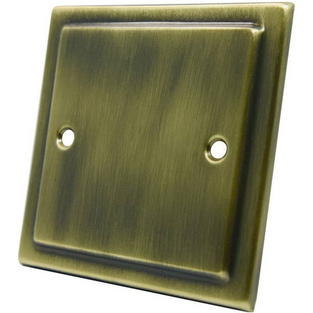 VAB1GBP Victorian Antique Brass Single Electrical Blanking Plate 1-Gang, 240 V