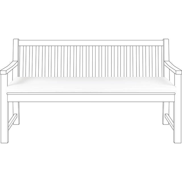 Bench Seat Pad Cushion 152 x 54 cm White VIVARA