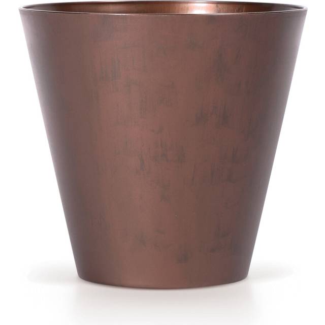 (x2, Short 25cm) Steel Effect Flower Plant Pot Garden Planters