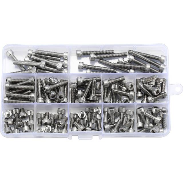 120Pcs M5 304 Stainless Steel Hex Socket Cap Head Screw Bolts Assortment Set