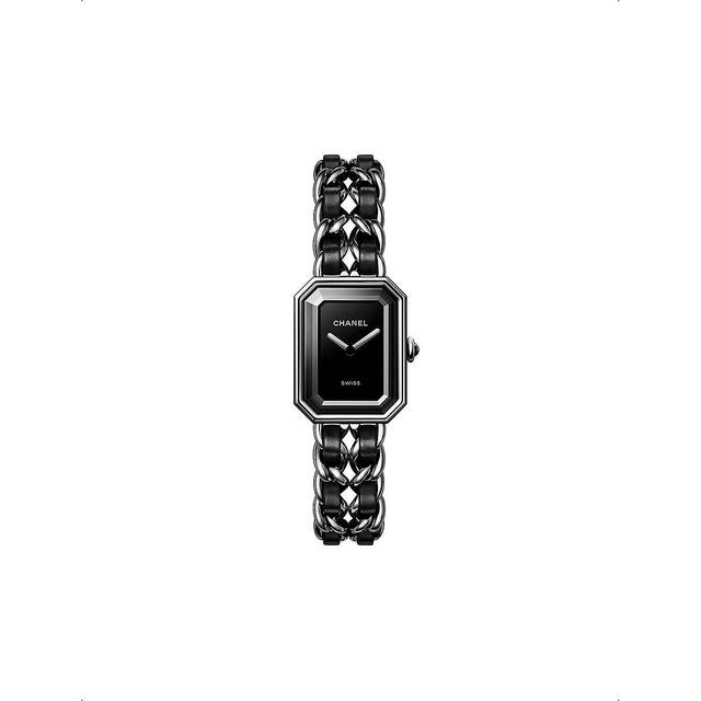 Chanel Womens Black H7022 Premi&#232;re Iconic Steel and Leather High-precision Quartz Movement Watch S - BLACK