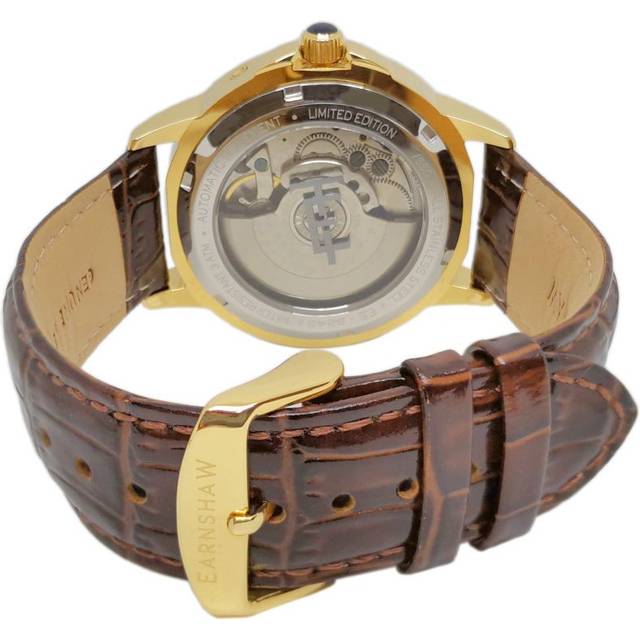Thomas Earnshaw Mens Alfred Waterhouse Grand Date Moon Phase Automatic Watch - Gold Leather (archived) - One Size