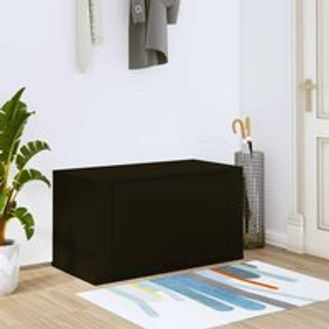 Wall-mounted Shoe Cabinet Black 70x35x38 cm Engineered Wood - One Size