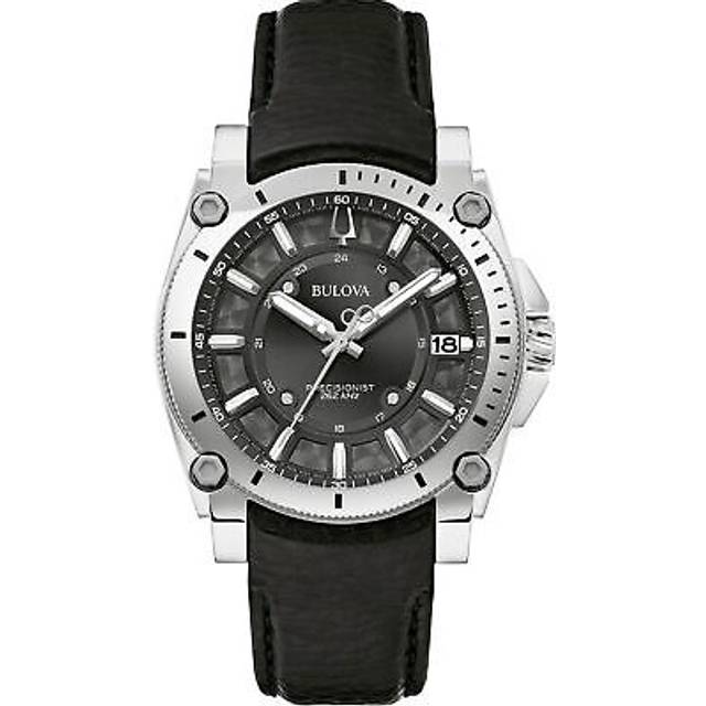 Bulova Precisionist Icon Mens Black Watch 96B416 Leather (archived) - One Size
