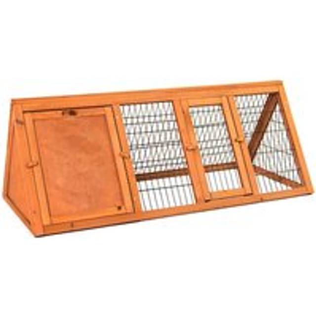 Pet Vida Triangle Wooden Pet Hutch Large Rabbit House - Brown - One Size