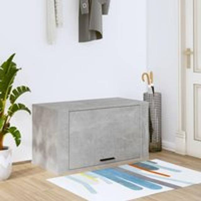 Wall-mounted Shoe Cabinet Concrete Grey 70x35x38 cm Engineered Wood - One Size