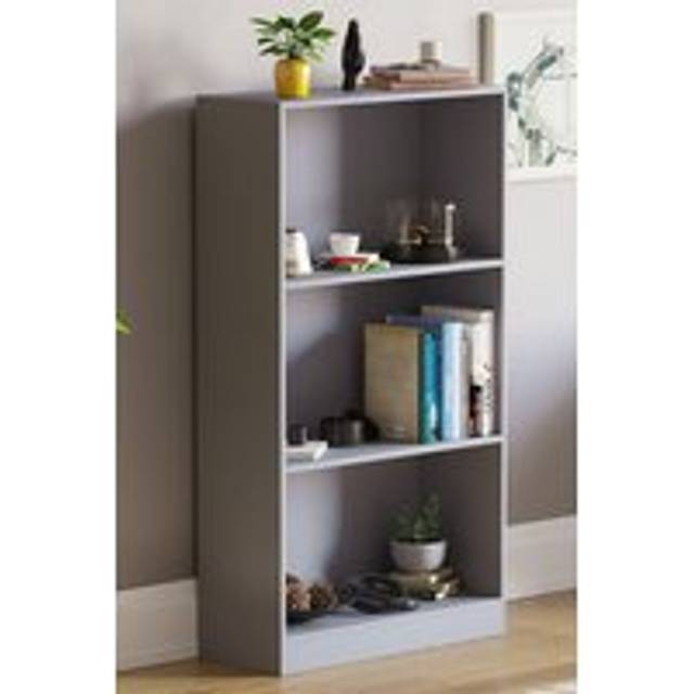 Vida Designs Cambridge 3 Tier Medium Bookcase 1080 x 600 x 240 mm - Grey - One Size
